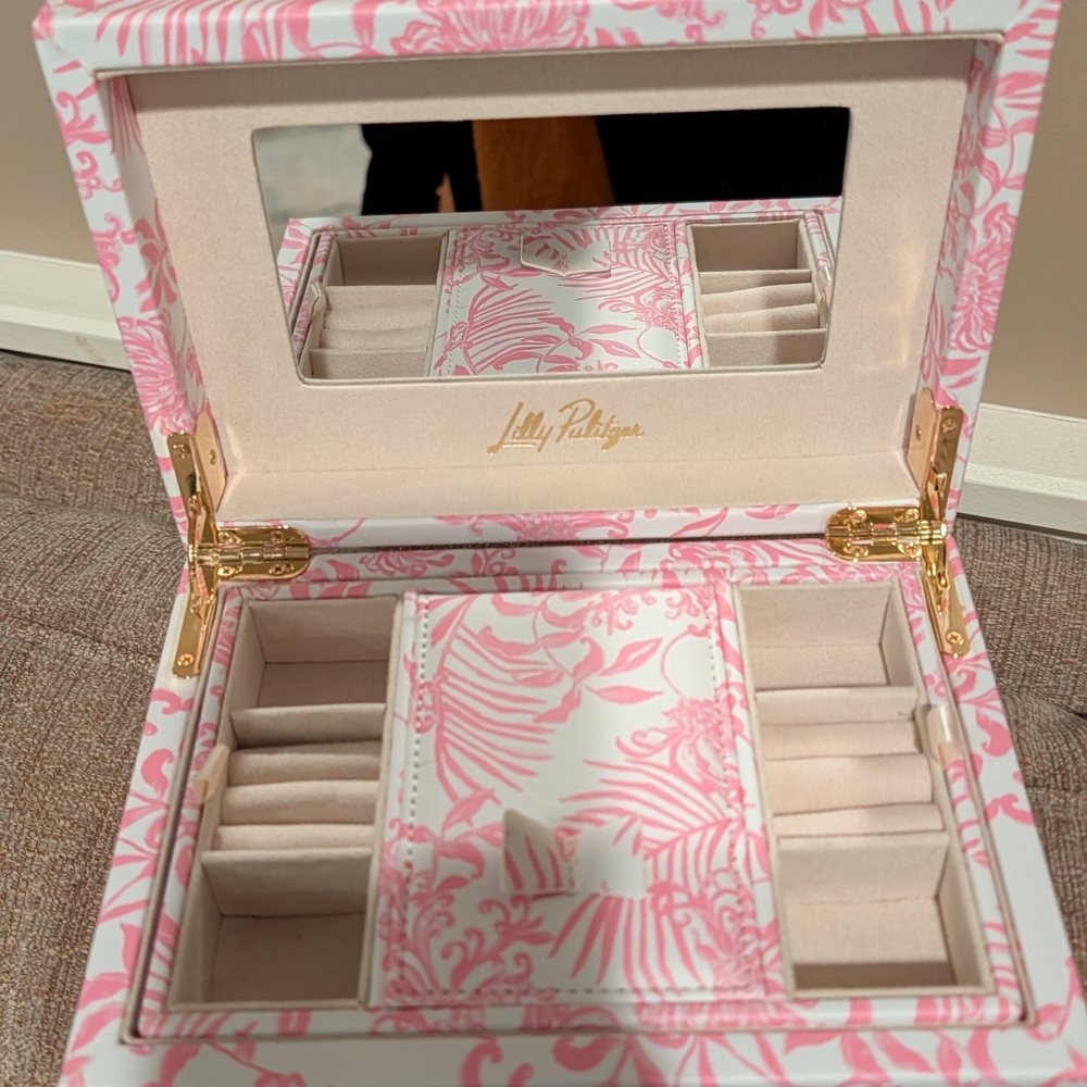 Lilly Pulitzer Pink and White Jewelry Box
